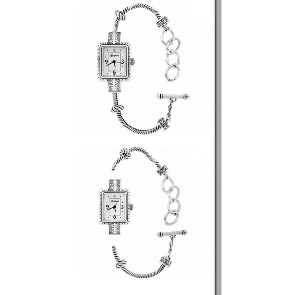 BRIGHTON SHORT HILLS SILVER WATCH WITH 2 BEADS NEW BATTERY CAN ADD BEADS - Picture 6 of 6